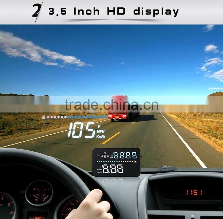 A3 3.5 inch GPS car HUD head up display windshield projection GPS