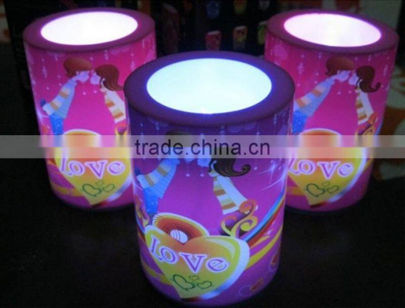large size voice activated romantic love design candle light