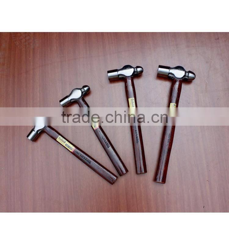 Ball peen hammer with wooden handle