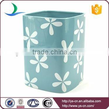 Fashion decal ceramic garbage waste bin