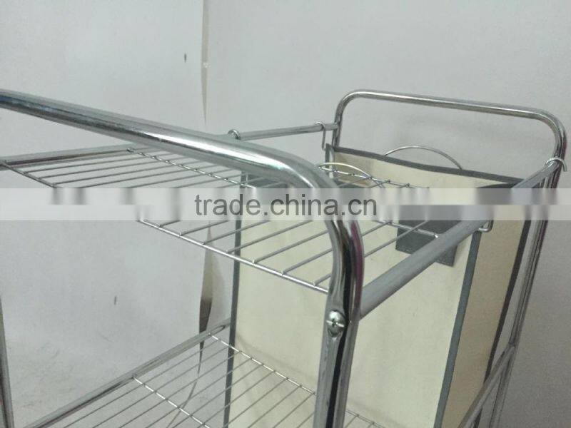 Vivinature new design Laundry Carts Standard Wire Frame Metal Laundry Trolley Hamper