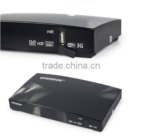 Hot selling Original Openbox V8S Satellite Receiver V8 With UK TP Support 2xUSB WiFi WEB TV Weater Forecast