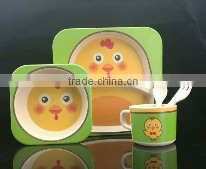 bio eco bamboo fibre kid's dinnerware set