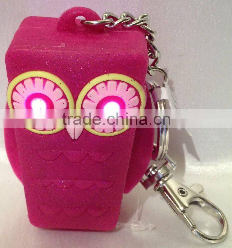 Bath & Body Works Pink Light Up Owl Pocketbac Silicon Hand Sanitizer Holder/Keychain