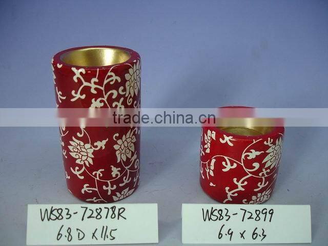 Cheap Terra Cotta red glaze Xmas Candle Holder