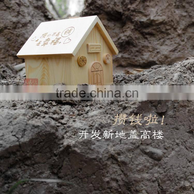 decor house wooden present money box