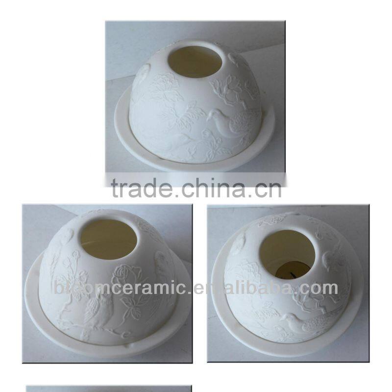 White ceramic tea light holder,ceramic oil burner