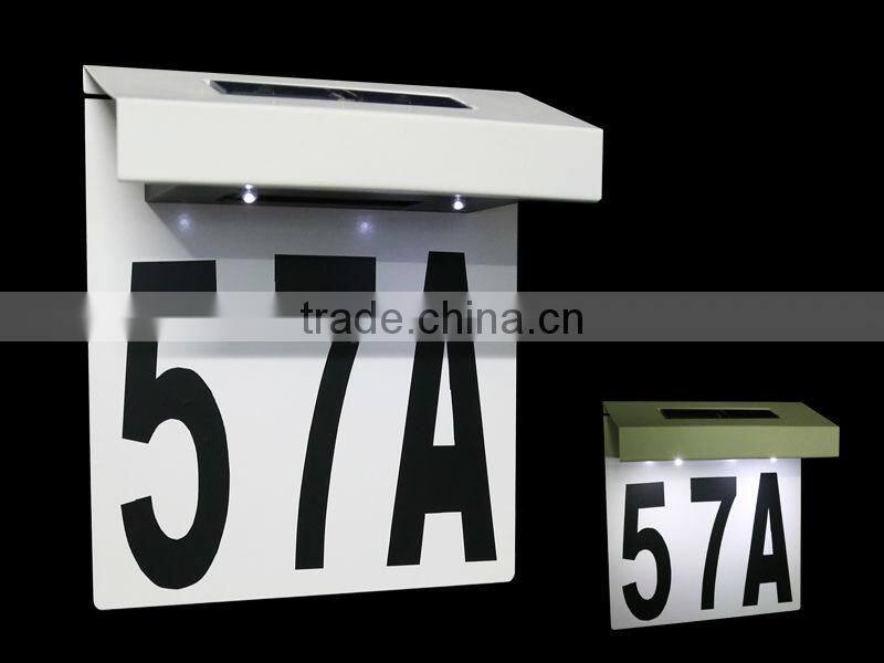 FQ-533 Lighted Solar LED PLAQUES , Address Signs,three house number plaques,doorplate led light
