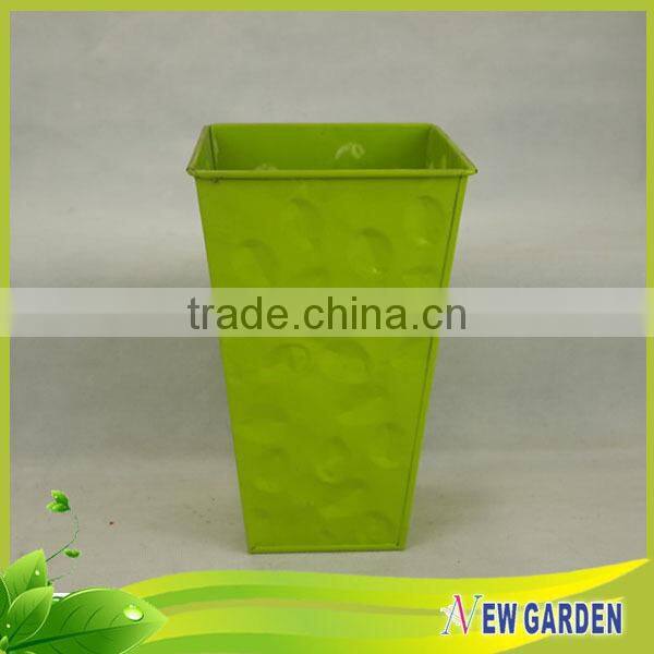 Direct Manufacturer handmade metal tin Garden small metal flower pot