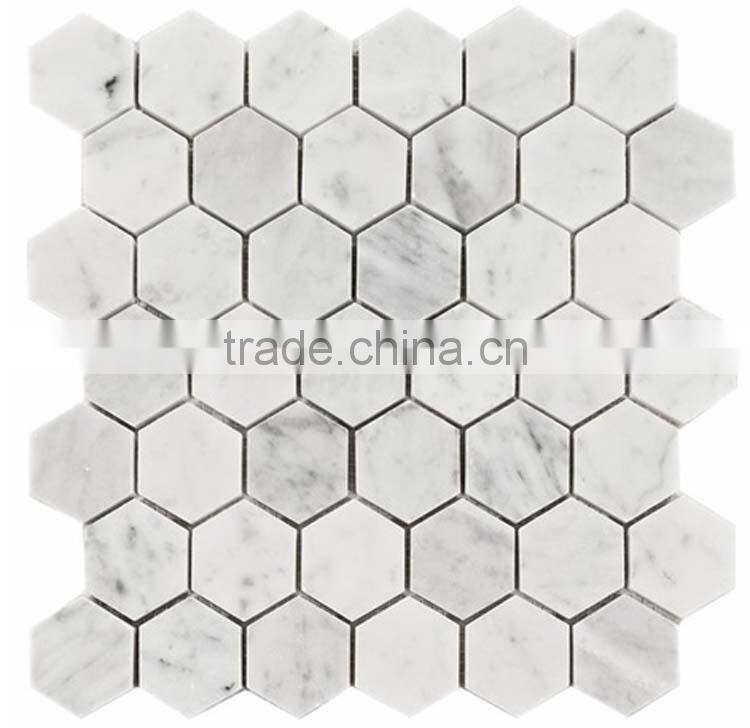 MM-CV251 Factory price house design natural stone white hexagon marble tile