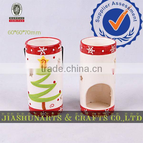 Christmas House Ceramics Hanging Candle Holder