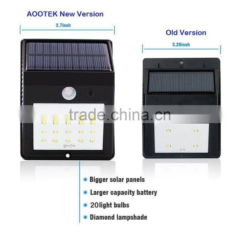 with 2 years warrantee 20led motion waterproof led solar light