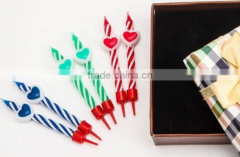 Love Heart Colour Screw Thread Birthday Candle Wholesale