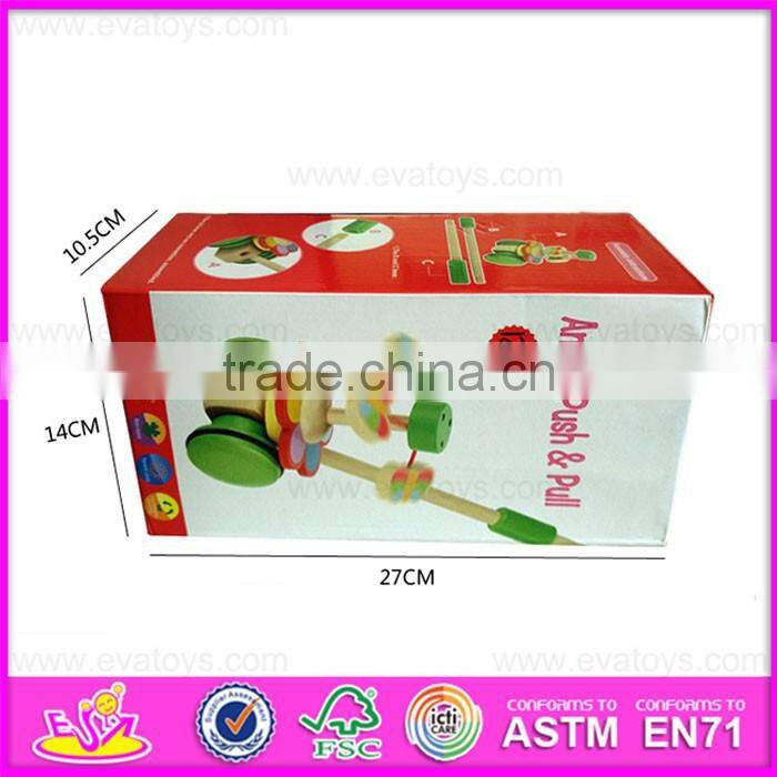2016 Lovely baby pull and push wooden line toy W05A023