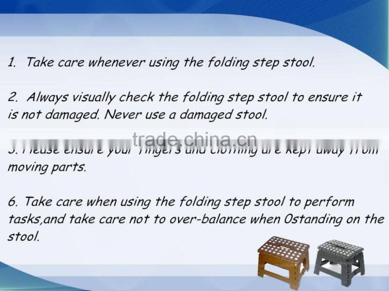 Indoor Outdoor Plastic Adjustable Folding Step Stool