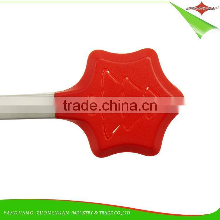 ZY-H3005 14"non stick BBQ cooking and function of serving tongs with slotted heads