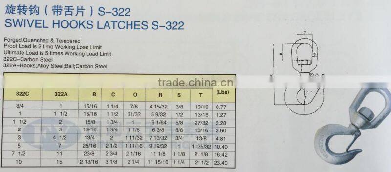 Red Painted Latches S322 Swivel Hook