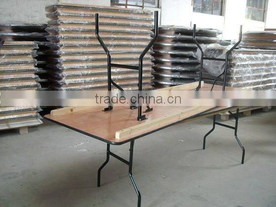 30*96" PVC table edge plywood wooden foldable table