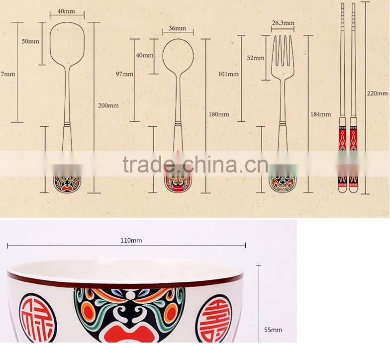 china culture Peking Opera Mask 6pcs innovative cutlery;cutlery gift