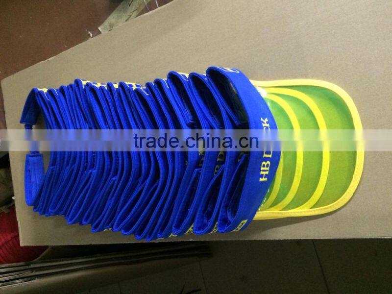 Custom Colorful Plastic And PVC Sun Visor hat with dongguan factory