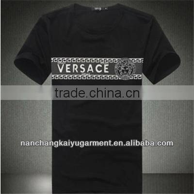 2014 new brand fashion men's short-sleeve round neck printing T-shirt