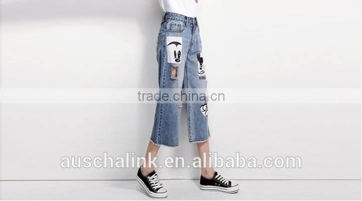 hot sale fashion jeans hip hop ripped jeans for women 2016