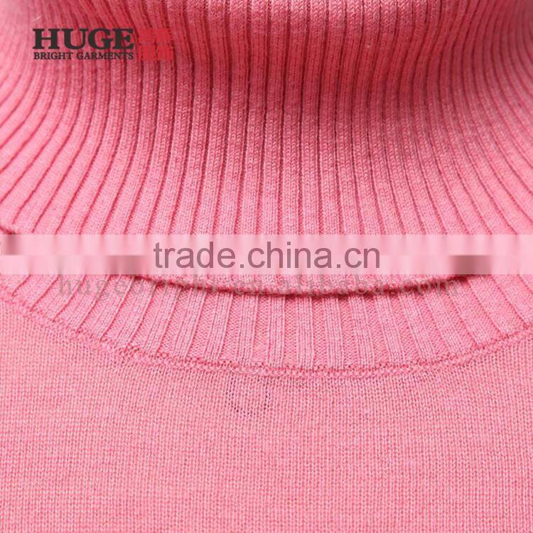 Long sleeve pink cashmere sweater for women
