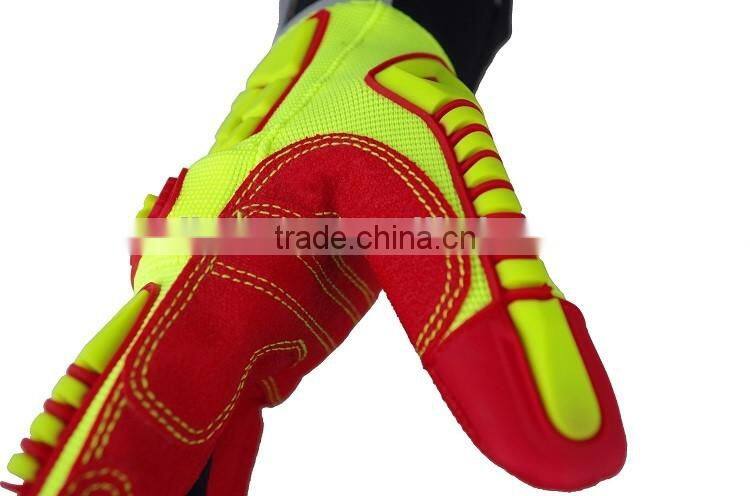 EN388 4132 oilfield anti impact gloves, palm reinforcement gloves, rigging working gloves,