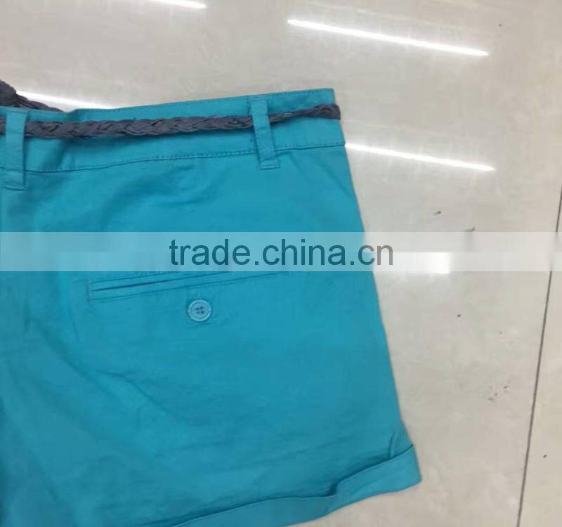 Ladies cotton/polyester shorts stock apparel
