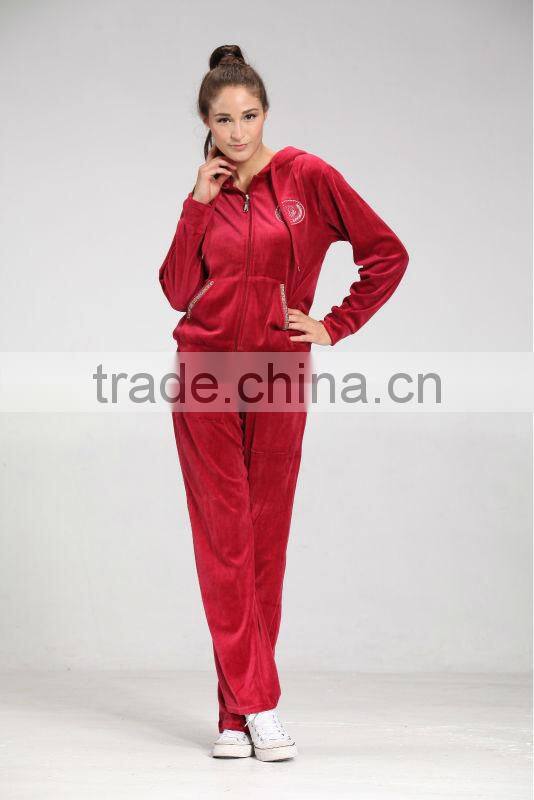 Factory Price Velour Woman Hoodies 2014 Latest Ladies Top Designs