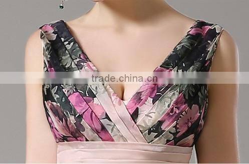 short one piece chiffon printed floral summer dress