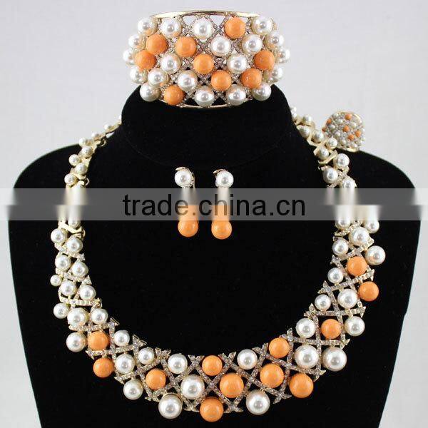 Bestwaytex EF0066-3 Coral Beads African Beads Jewelry Set For Wedding