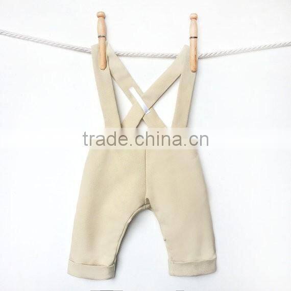 Most Popular 100% Cotton Tops and Beige Shortall Baby Clothes For Kids Boy With Bow Tie