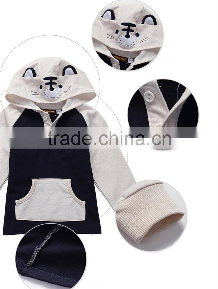 children animal tiger style cute fleece lesiure hoodie