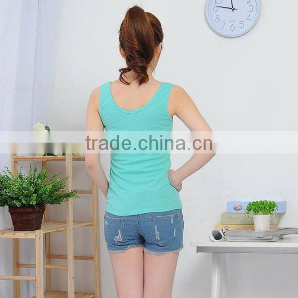 2014 New Custom Cotton Wholesale Singlets for Girl