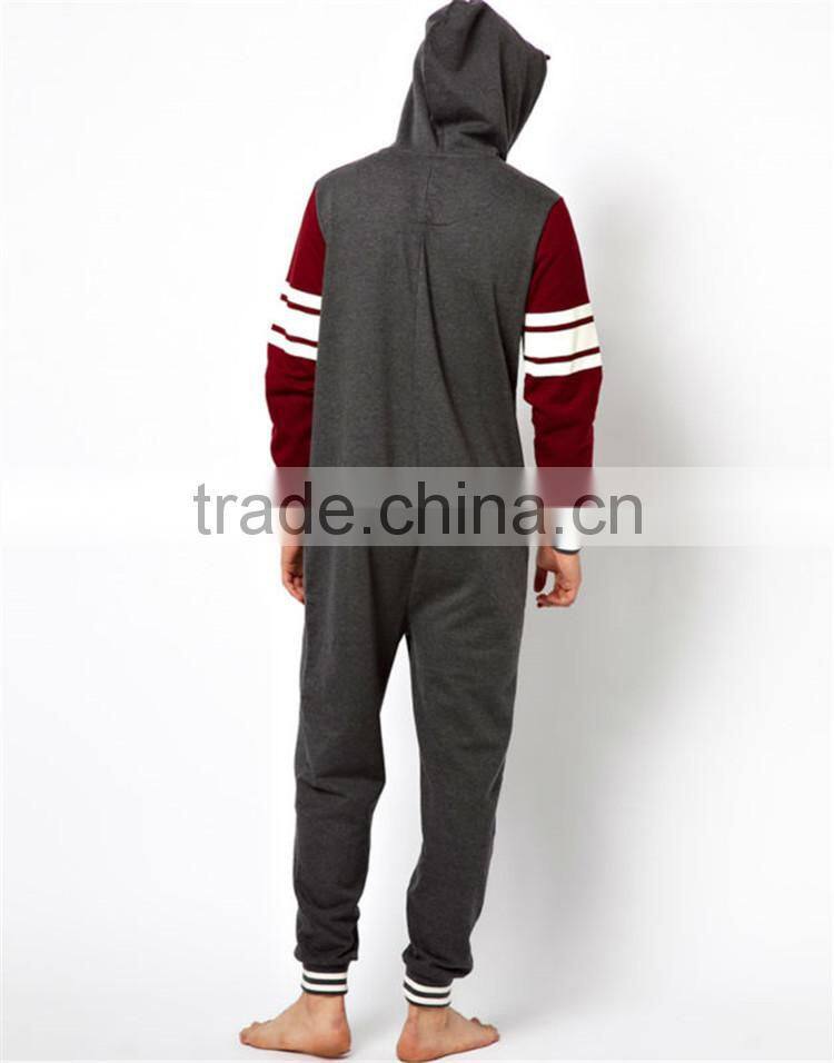 PA0026A custom adult onesie 100 cotton jumpsuits with hood