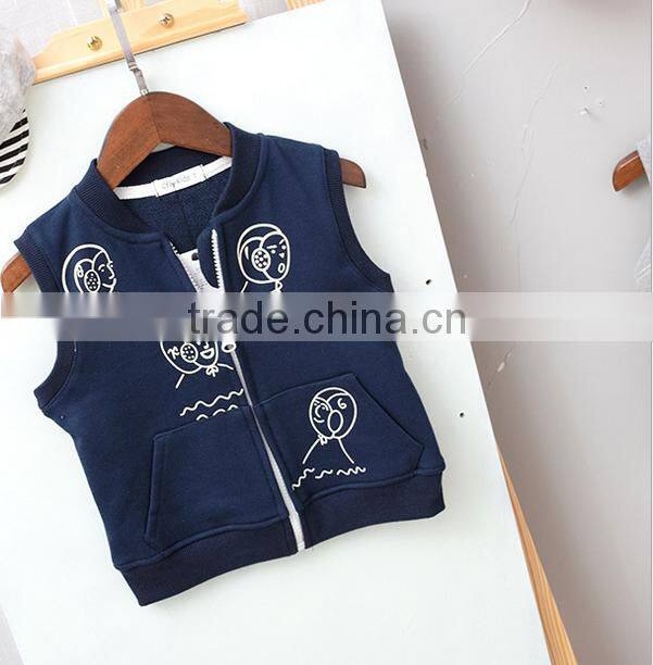 YE5212 autumn 2017 boys jacket cartoon sleeveless children clothing coats