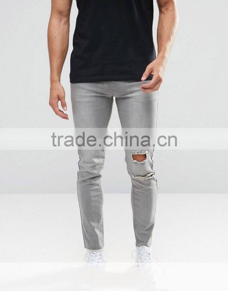 fashion oem jeans trousers top design ripped denim jeans pants for men