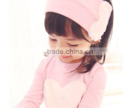 Kids Love Hair Hoop Long Sleeve Three-piece Dress Animal Print Dresses for Girls 16832