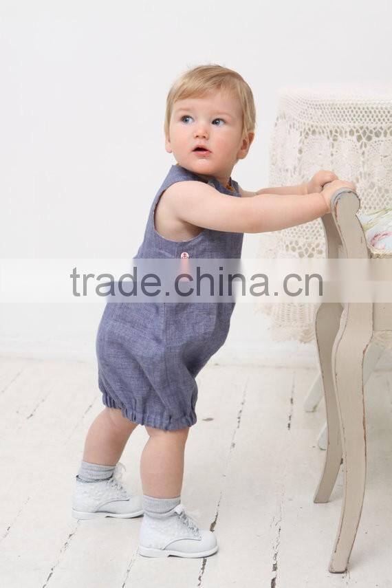 Newborn Baby Boy Orangic Cotton Shortall Cute Fashion Plain Jon Jon Romper
