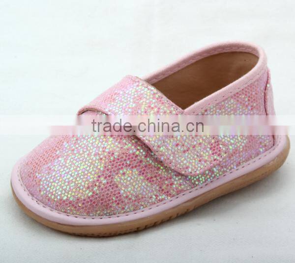 Girls leather shoe new squeaky children shoes