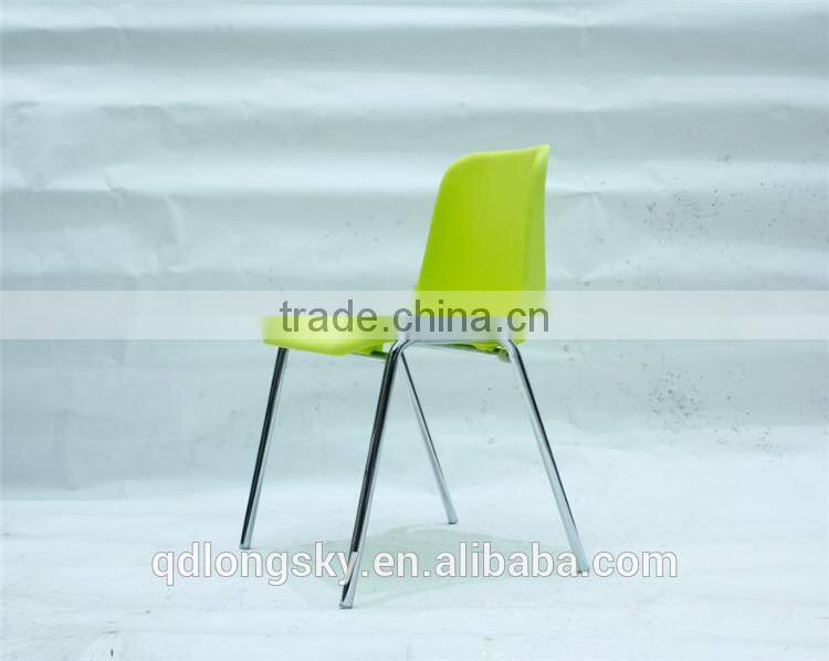 LS-4004 new plastic school chair with steel frame PP cheap plastic restaurant chair