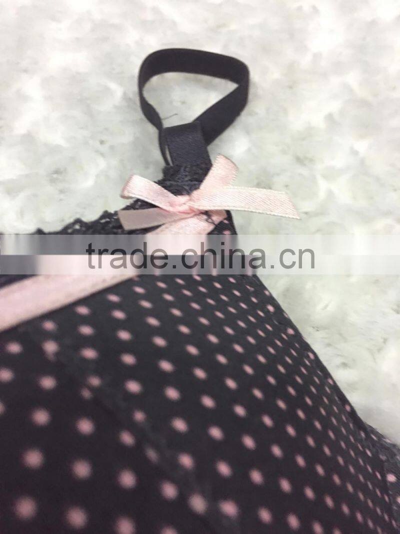 Popular design fancy dot printed ladies sexy bra young underwear
