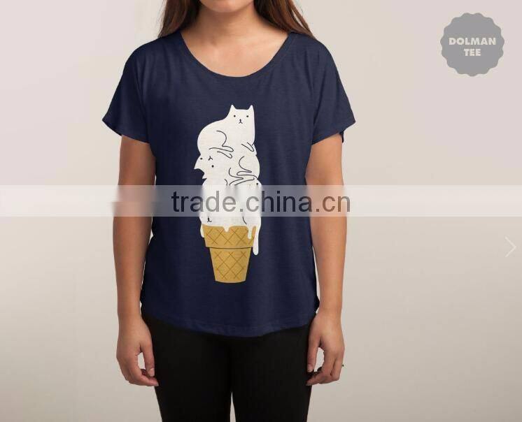 Popular and soft custom print woman cheap t shirt manufacturing