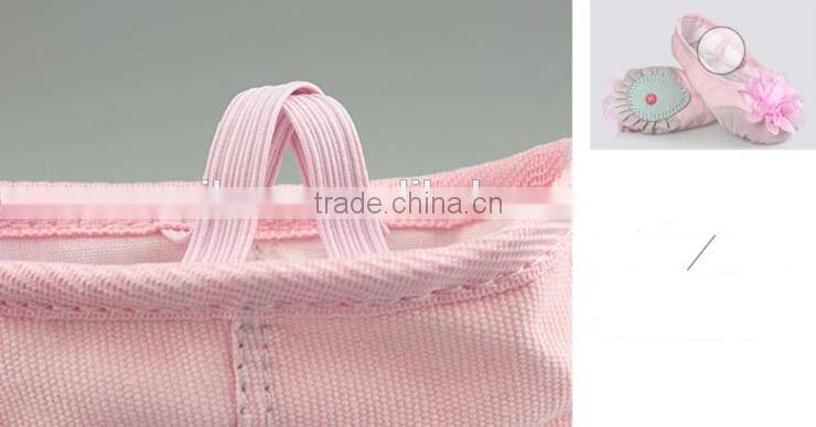 softy comfortable professional canvas faric children's ballet dance shoes