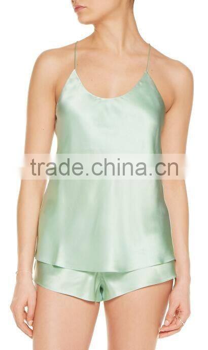 Women Sexy 2017 Hot Sale Silk-Satin Pajamas Set of Soft Feeling