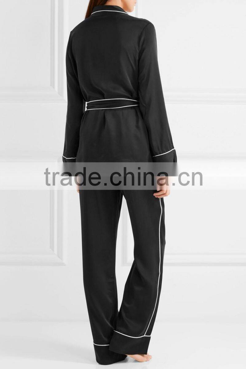 2017 High quality 100% silk women pajamas hot sale