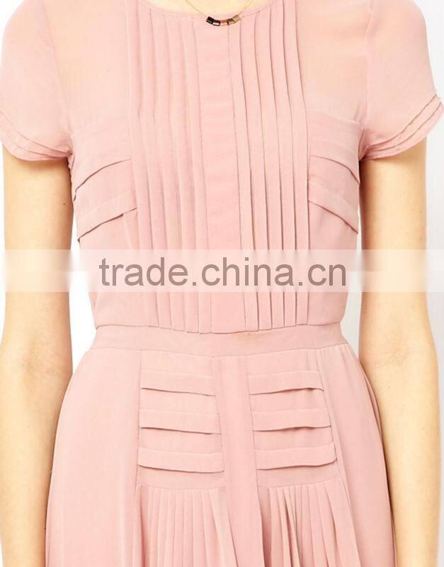 Pleated Skirt & Bodice Midi Dress