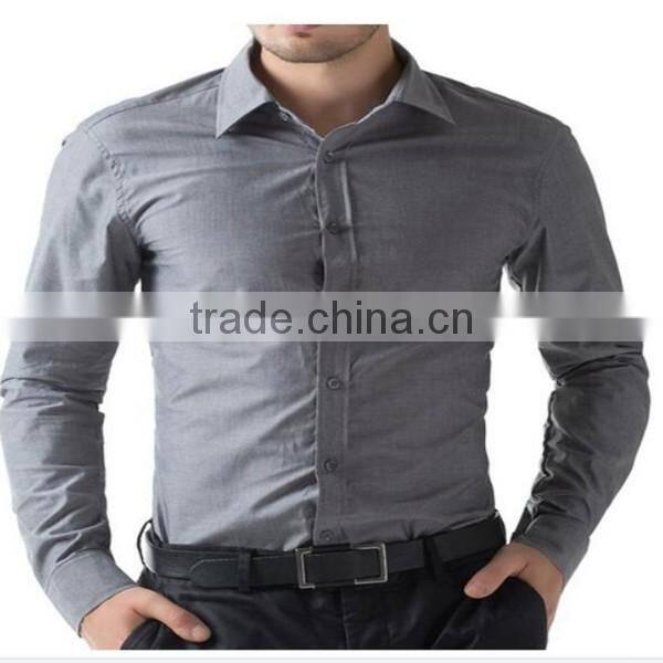 2016 new wholesale plain color slim fit long sleeve custom men's formal dress shirt