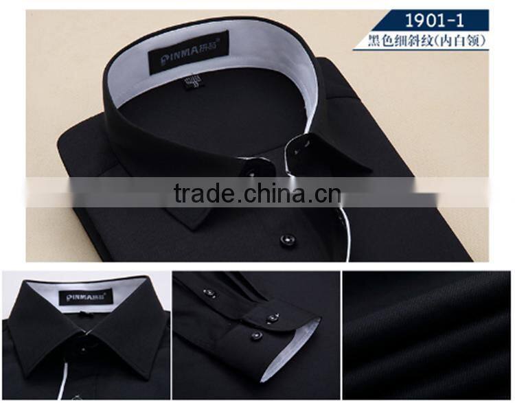 Solid color shirt China supplier competitive price oem fancy printed collar&cuff western shirt for men
